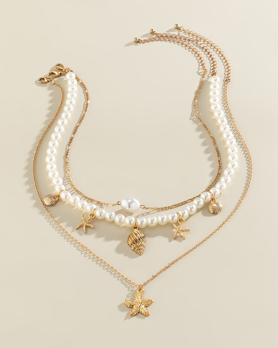HAVDRØM SÆT | 3-i-1 Halskæder med Perler & Stranddetaljer