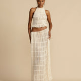 Sæt Jeanette | Haltertop + Nederdel – Let & Åndbar