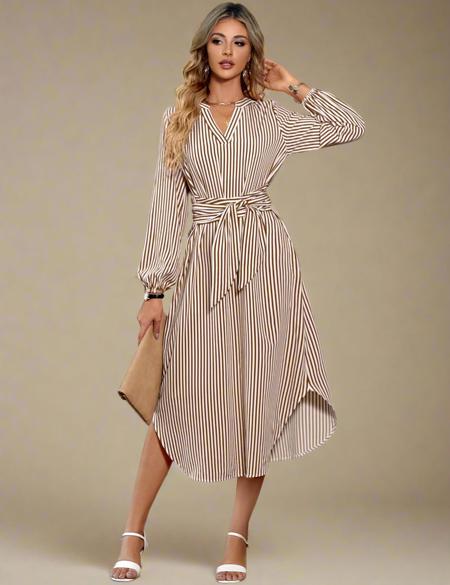 Liv kjole | Stribet elegance og afslappet pasform