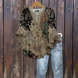 Nyaira – Let bluse med flæseærmer