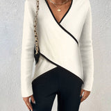 Yzabelle | Omslags-strik med kontrastkant