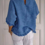 Amanda | Casual Top med Volantkant