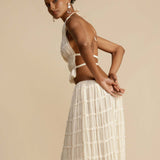 Sæt Jeanette | Haltertop + Nederdel – Let & Åndbar