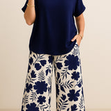 Sæt Andrée | Mønstrede Bukser + Ensfarvet Top