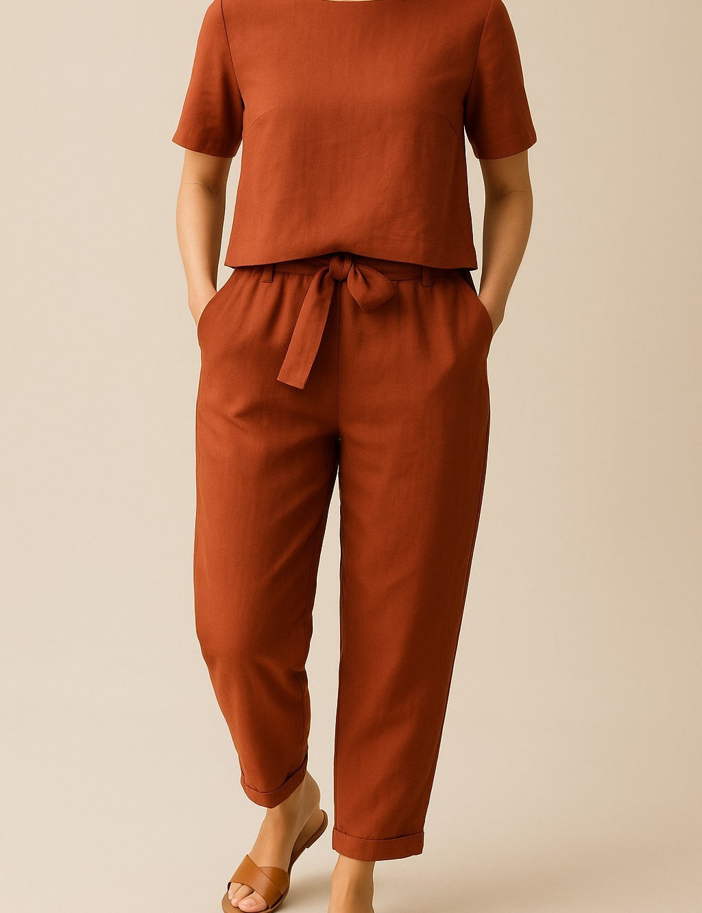 Sæt Siv | Ensfarvede & Komfortable Bukser + Matchende Top