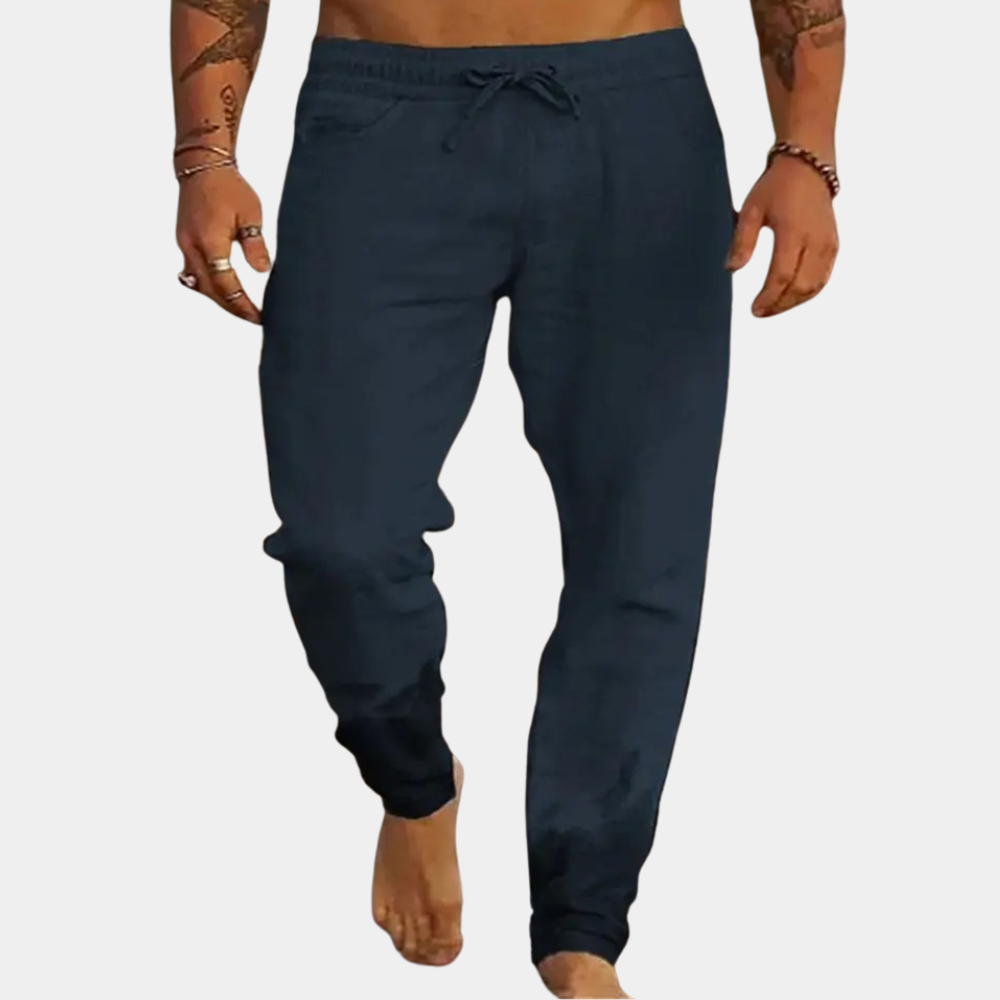 Rune | Afslappede Hørbukser med Snøre