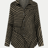 Maja blusen | Langærmet skjorte med grafisk mønster og moderne snit