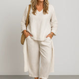 Sæt Norena | Ensfarvede & Komfortable Bukser + Matchende Top