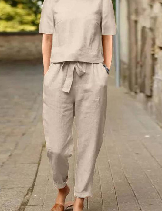 Sæt Siv | Ensfarvede & Komfortable Bukser + Matchende Top