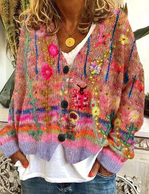 Petal™ – Blomstret cardigan med broderi
