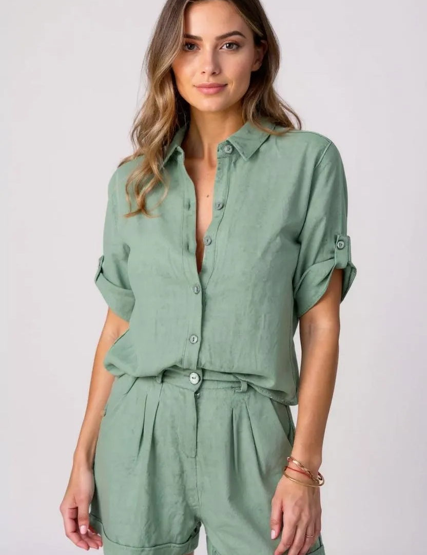 Sæt Linnea | Luftige Linnedbukser + Matchende Skjorte