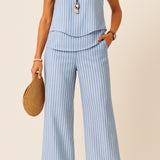 Sæt Sofie | Bukser + Top med Matchende Striber