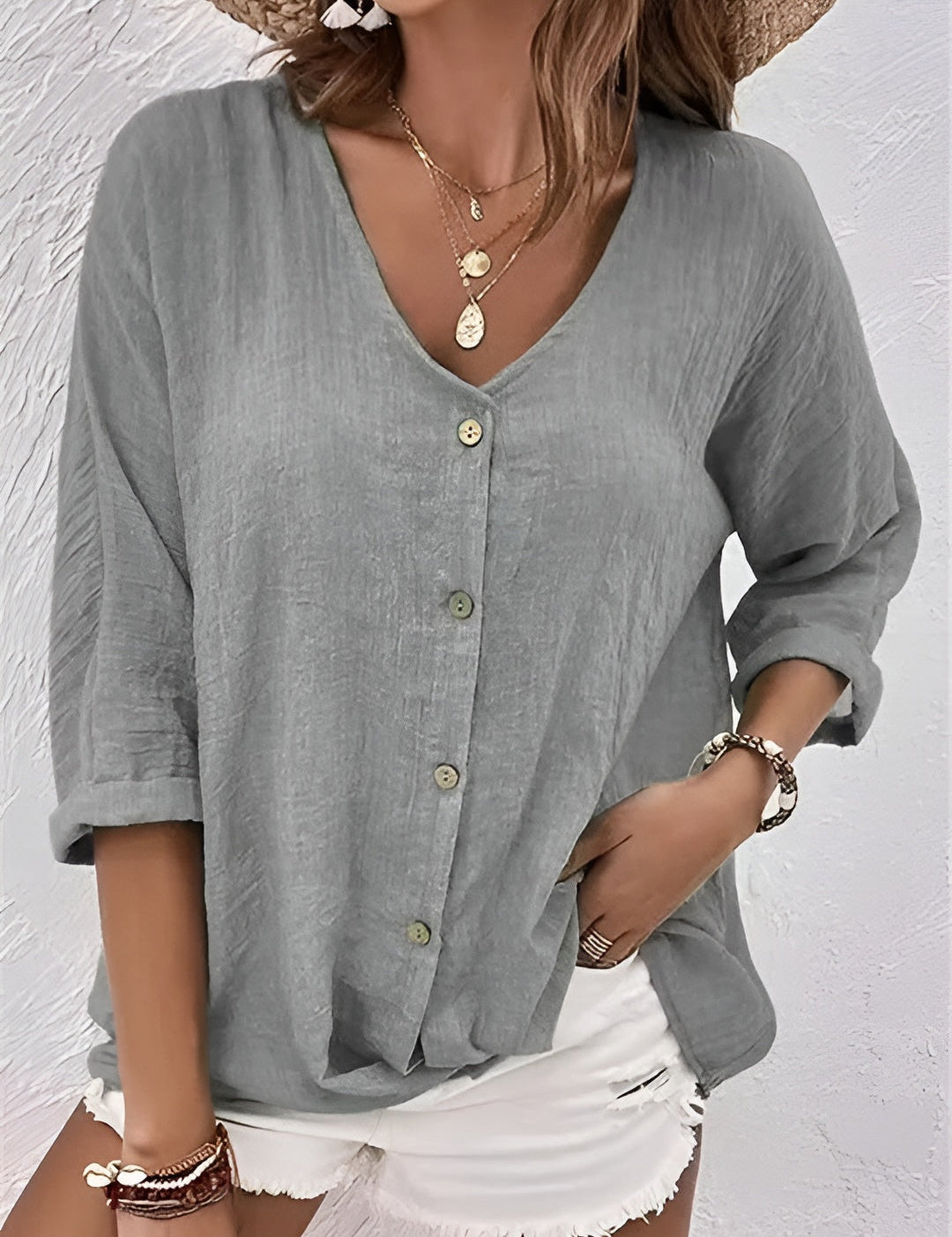 Sanne™ – Tidløs hørbluse til enhver sommerdag