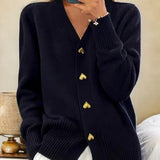 Adele | Blød cardigan med hjerteknapper